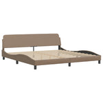 Bed Frame with LED without Mattress "Zadar" Cappuccino 200x200 cm 3214135
