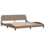 Bed Frame with LED without Mattress "Zadar" Cappuccino 200x200 cm 3214135