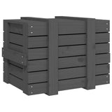 Storage Box Grey 58x40.5x42 cm Solid Wood Pine 824995