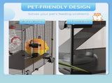 Gerbil Cage Dwarf Hamster Cage, with Deep Glass Bottom, Tunnels, Hut, Exercise Wheel, 60 x 40 x 57cm T3398P350094