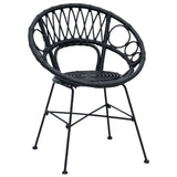 Dining Chair 2 pcs Rattan and Iron Black 54 x 65 x 82 cm 42011561