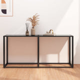 Console Table Black Tempered glass 160x35x75.5cm Simple 331679