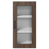Wall Glass Cabinet LUCCA 2 pcs Brown Oak 40 x 31 x 80 cm 885000