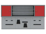 Tool Cabinet Set with Shelf 4 pcs Red Powder-Coated Steel 3321407