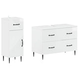 2 Piece Bathroom Cabinet Set HAARLEM High Gloss White 3417697