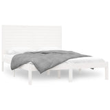 Bed Frame White Solid pine wood Double Durable Bed Frame 3104619