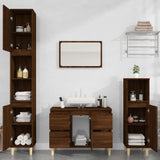 ZNTS 3 Piece Bathroom Furniture Set Brown Oak Engineered Wood 3185604