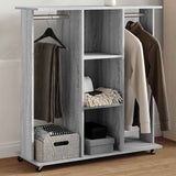 Wardrobe with Wheels Grey Sonoma 102x38x110 cm Engineered Wood 848036