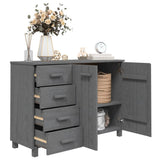 Sideboard HAMAR Dark Grey 113x40x80 cm Solid Wood Pine 340446