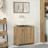 Bathroom Cabinet with Mirror Artisan Oak Engineered Wood 856043
