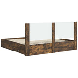 Bed Frame with Storage and Headboard Smoked Oak Engineered Wood 3414077