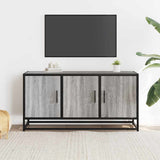 TV Cabinet Grey Sonoma 100x35x50 cm Engineered Wood and Metal 848832