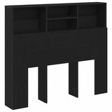 Headboard Cabinet Black Oak 120 x 19 x 103.5 cm Engineered Wood 862751