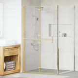 Walk-In Shower Wall Folding Gold 100 x 6.5 x 190 cm 42017972