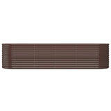 Garden Raised Bed Galvanised Steel 296x80x68 cm Brown 318960