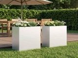 Garden Planter 2 pcs White 40 x 20 x 40 cm Cold-rolled Steel 8005403