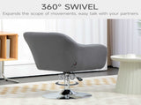 Swivel Microfibre Accent Chair for Living Room Contemporary Vanity Armchair with Adjustable Height T3398P329611
