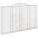 Arched Gabion Baskets 2 pcs 300x30x180/200 cm Galvanised Iron 3146593