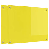 Kitchen Backsplash 2 pcs Yellow 80 x 60 cm Tempered Glass 3415475