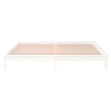 LED Bed Frame without Mattress White 140x190 cm Solid Wood 820652