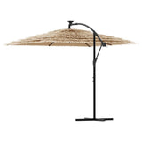 Garden Parasol with with LEDs and Steel Pole Brown 269x269x235 cm 4005087