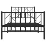 Metal Bed Frame without Mattress with Footboard Black 90x190cm 374447