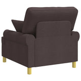 XL Armchair with Cushions Dark Brown Fabric 42043487