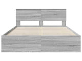 Bed Frame Grey Sonoma 137 x 203 cm Engineered Wood 3408863