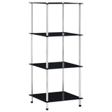 4-Tier Shelf Black 40x40x100 cm Tempered Glass 249510