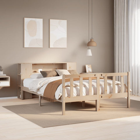 ZNTS Bookcase Bed without Mattress 160x200 cm Solid Wood Pine 3321661