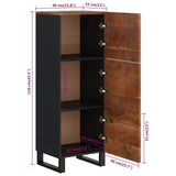 Highboard with 3 Doors 40x33x110 cm Solid Wood Reclaimed&Iron 352931