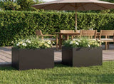 Garden Planter 2 pcs Black 40 x 30 x 30 cm Cold-rolled Steel 8005191
