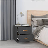 Bedside Cabinet Grey 40x34x45 cm Solid Wood Pine 818329