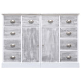 Sideboard with 10 Drawers Grey 113x30x79 cm Wood 284173