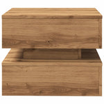 ZNTS Coffee Table with LED Lights Artisian Oak 50x50x40 cm 857717