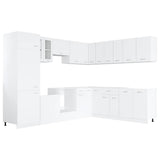 14 Piece Kitchen Cabinet Set Lyon" White Engineered Wood 3067666