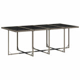 Garden Dining Set Grey Poly Rattan 8-seater Foldable 3211280