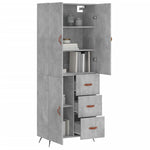 Highboard Concrete Grey 69.5x34x180 cm Engineered Wood 3195879
