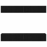 TV Cabinet Set 4 pcs Black Oak Engineered Wood 3333050