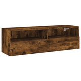 TV Wall Cabinet Smoked Oak 100x30x30 cm Engineered Wood 836890