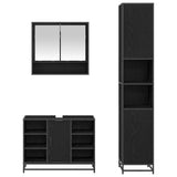 Bathroom Furniture Set 3 pcs Black Oak Engineered Wood 3402335