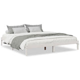 Extra Long Bed Frame without Mattress White 180x210 cm Solid Wood Pine 852411