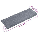 Stair Mats Self-adhesive 30 pcs 65x21x4 cm Light Grey Rectangular Edge 3365694