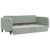 Daybed with Trundle&Drawers without Mattress Light Grey 90x190 cm Single 3197157