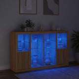 Sideboards with LED Lights 3 pcs Sonoma Oak Engineered Wood 3209137