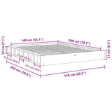 Bed Frame Oak Solid Oak Wood, Plywood Slats Double Bed Frame 3324123
