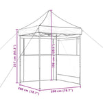 ZNTS Foldable Party Tent Pop-Up with 2 Sidewalls Burgundy 4004995