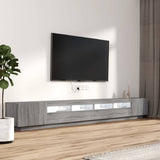 3 Piece TV Cabinet Set with LED Lights Grey Sonoma Engineered Wood 3120177