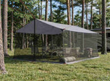 Camping Tarp with Mesh Walls Grey and Orange 340 x 260 x 220 cm 42028565