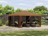 Garden Gazebo with Sidewalls 3 x 3 m Beige Polyester and Steel 900361